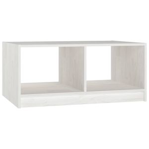 vidaXL Salontafel 75x50x33,5 cm massief grenenhout wit