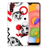 Silicone Back Case Samsung Galaxy A01 Skull Red