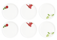 Cookinglife Pizzaborden Tomaat - Peper - Basilicum ø 30 cm - 6 stuks Cookinglife Pizzaborden Tomaat - Peper - Basilicum ø 30 cm - 6 stuks