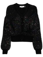 DVF Diane von Furstenberg cardigan rayé à sequins - Noir