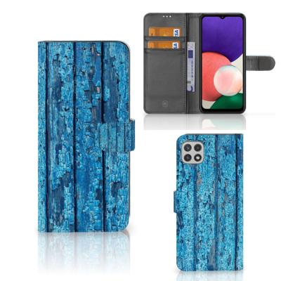 Samsung Galaxy A22 5G | Book Style Case | Wood Blue