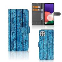 Samsung Galaxy A22 5G | Book Style Case | Wood Blue