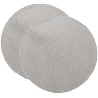 Placemat - 2x - zilver glitter - rond - D38 cm - jute - Voor o.a. Kerstmis/bruiloft/feest