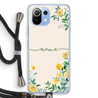 Gele bloemen: Xiaomi Mi 11 Lite Transparant Hoesje met koord