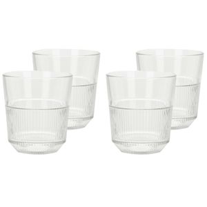 Drinkglazen/waterglazen - 4x - transparant - 270 ml - 8 x 8 cm