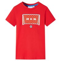 Kindershirt met doelprint 116 rood - thumbnail