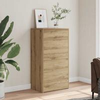 Dressoir met 6 lades 50x34x96 cm bewerkt hout artisanaal eiken