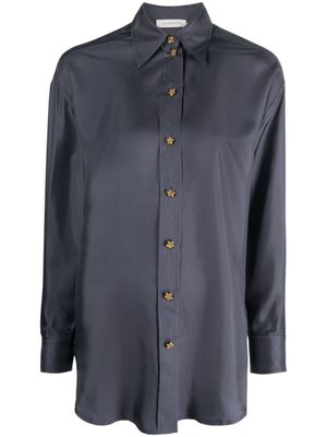 ZIMMERMANN chemise en soie à col pointu - Bleu