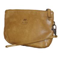 Bear Design Leren Make Up Tasje / Etui Oker Geel