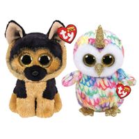 Ty - Knuffel - Beanie Buddy - Spirit German Shepherd & Enchanted Owl