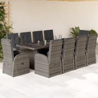 11-delige Tuinset met kussens poly rattan grijs 11-delige Tuinset met kussens poly rattan grijs