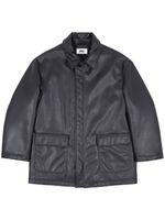 MM6 Maison Margiela veste en cuir artificiel à logo brodé - Noir