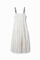 Maxi-jurk met broderie anglaise - WHITE - L