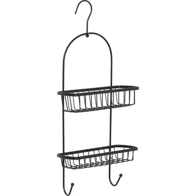 Tendance Hangend Doucherekje - zwart - 2-laags -?22 x 55?cm - RVS - zonder boren