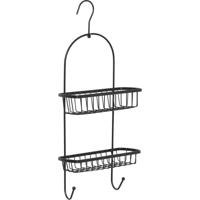 Tendance Hangend Doucherekje - zwart - 2-laags -?22 x 55?cm - RVS - zonder boren