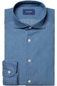 ETON Contemporary Fit Denim shirt blauw, Effen