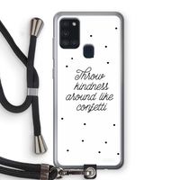 Confetti: Samsung Galaxy A21s Transparant Hoesje met koord