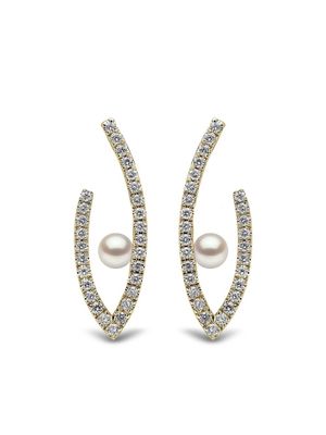 Yoko London boucles d'oreilles Sleek en or 18ct ornées de perles d'Akoya et diamants
