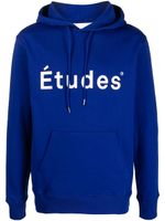 Etudes hoodie en coton biologique à logo imprimé - Bleu - thumbnail