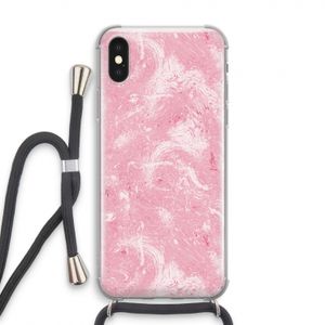 Abstract Painting Pink: iPhone X Transparant Hoesje met koord