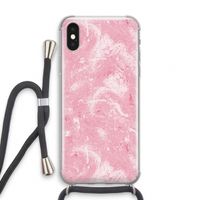 Abstract Painting Pink: iPhone X Transparant Hoesje met koord