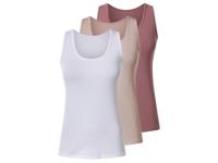 esmara Set van 3 dames tops (roze/wit, L (44/46))