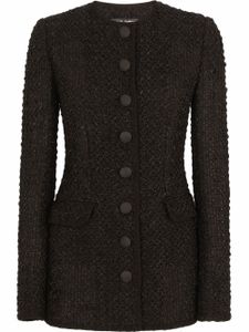 Dolce & Gabbana veste en tweed à simple boutonnage - Noir