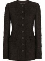 Dolce & Gabbana veste en tweed à simple boutonnage - Noir