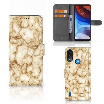 Motorola Moto E7i Power | E7 Power | Bookcase | Marmer Goud