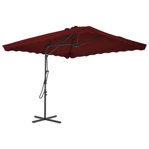 VidaXL Parasol met stalen paal 250x250x230 cm bordeauxrood