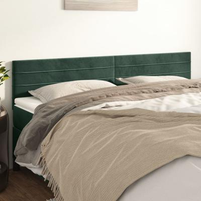 Hoofdborden 2 st 100x5x78/88 cm fluweel donkergroen