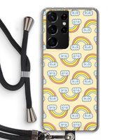 Regenboog: Samsung Galaxy S21 Ultra Transparant Hoesje met koord Regenboog: Samsung Galaxy S21 Ultra Transparant Hoesje met koord
