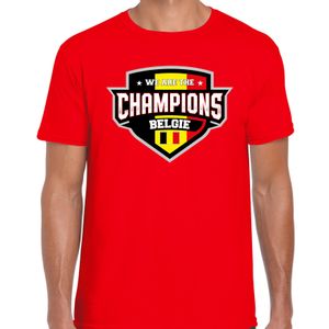 We are the champions Belgie supporter t-shirt rood voor heren