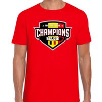 We are the champions Belgie supporter t-shirt rood voor heren - thumbnail