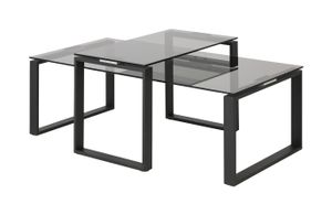 Bendt Salontafel Lone, Set van 2 stuks, Rookglas 115 x 69cm - zwart