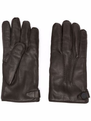 Billionaire gants en cuir à détails de perforations - Marron