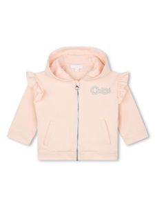 Chloé Kids veste à logo brodé - Rose