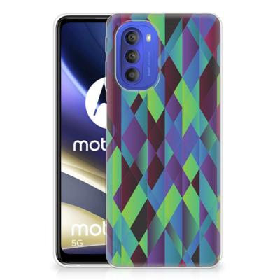 Motorola Moto G51 5G | TPU Hoesje | Abstract Green Blue