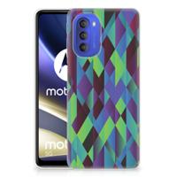 Motorola Moto G51 5G | TPU Hoesje | Abstract Green Blue
