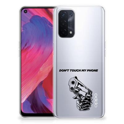 OPPO A93 5G Silicone-hoesje Gun Don't Touch My Phone OPPO A93 5G Silicone-hoesje Gun Don't Touch My Phone