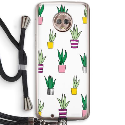 Sanseveria: Motorola Moto G6 Transparant Hoesje met koord