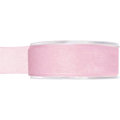 Hobby/decoratie organza sierlint - roze - 2,5 cm x 20 meter - Cadeaulint - inpakken