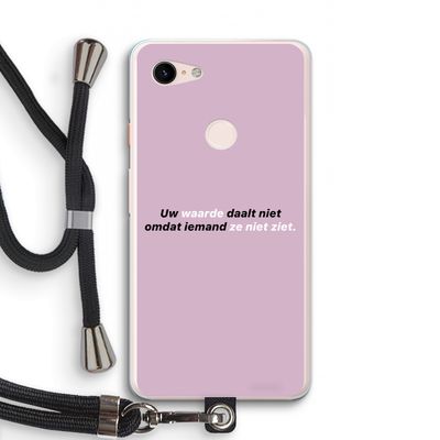 uw waarde daalt niet: Pixel 3 XL Transparant Hoesje met koord