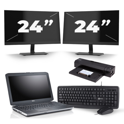 Dell Latitude E5530 - Intel Core i3-3e Generatie - 15 inch - 8GB RAM - 256GB SSD - Windows 10 + 2x 24 inch Monitor