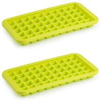Plasticforte Tray met Cocktail ijsblokjes - 2x stuks - ijsklontjes vormen - 50 vakjes - kunststof -