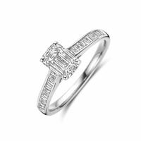 Elegante 14K Witgouden Ring met Lab Grown Diamant - 6.5 mm Breed, 1.19 ct Diamantgewicht