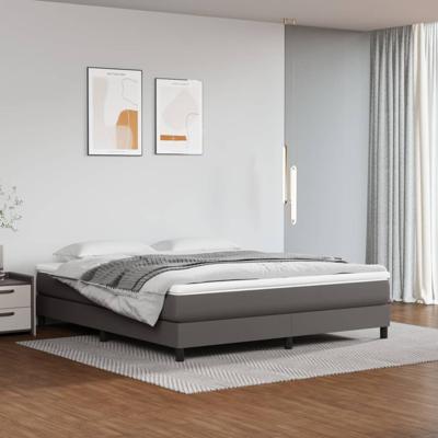 Boxspring bed kunstleer grijs 180x200 cm