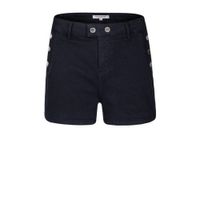 Morgan high waist slim fit short met zijstreep marine - thumbnail