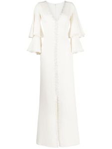 Saiid Kobeisy robe longue à sequins - Blanc