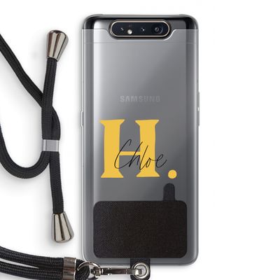 Amber Script: Samsung Galaxy A80 Transparant Hoesje met koord